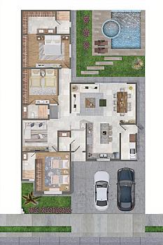 Casa en venta modelo Leza en La Coruña, Sección Portonovo, Hermosillo, Sonora.
