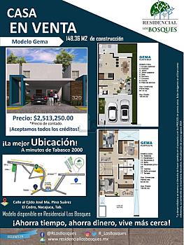 Casa en venta Modelo Gema en Residencial Los Bosques