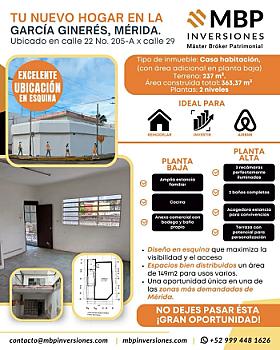 Corner house with excellent location in Mérida