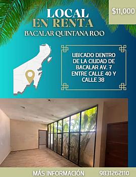 EXCELENTE LOCAL COMERCIAL EN BACALAR