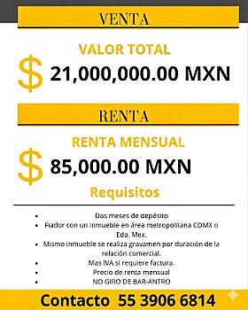 LOCAL COMERCIAL EN VENTA O RENTA