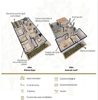 ¡Lo mejor de dos mundos! Casa de 1 nivel con Roof Garden en Preventa