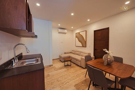 Suite de 2 habitaciones en Residencial Sense Cancún | 63.05 m² con amenidades