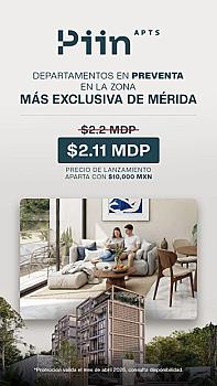 Apartamentos en Preventa Temozon Norte Mérida