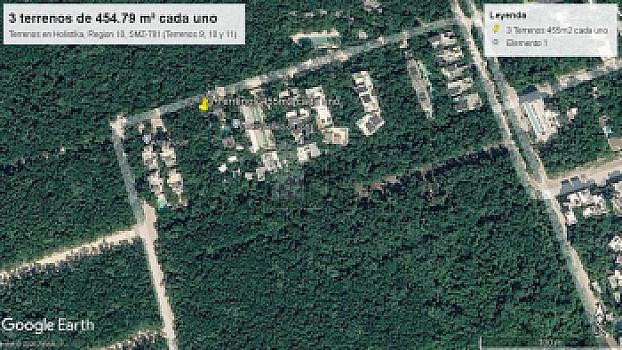 3 Terrenos en Venta en zona Holistika, Region 10, Tulum, Quintana Roo