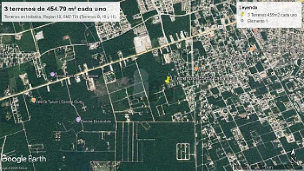 3 Terrenos en Venta en zona Holistika, Region 10, Tulum, Quintana Roo
