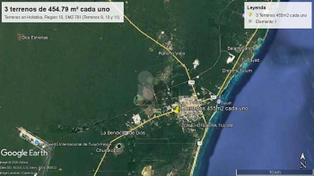 3 Terrenos en Venta en zona Holistika, Region 10, Tulum, Quintana Roo