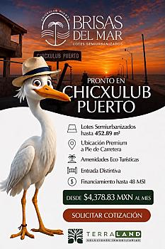 Terrenos a minutos de Chicxulub Puerto Yuc.