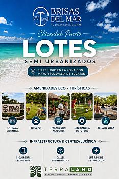 Terrenos a minutos de Chicxulub Puerto Yuc.