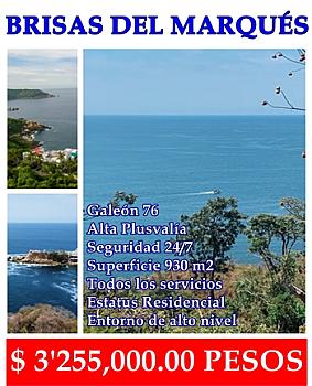 Terreno residencial frente al mar