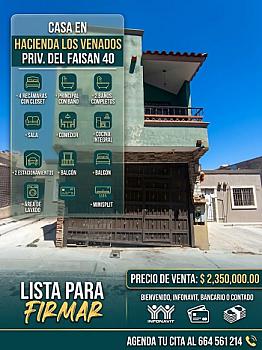 SE VENDE CASA EN PRIV. FAISAN 40 HACIENDA LOS VENADOS EN TIJUANA