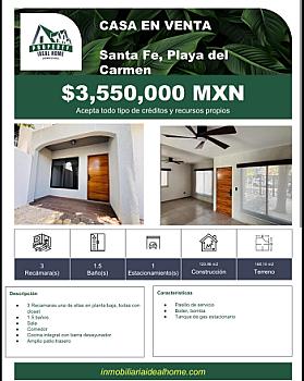 Casa en venta Santa Fe Playa del Carmen