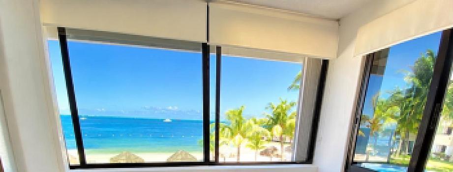 Departamento en venta amueblado y equipado frente al mar con alberca y seguridad