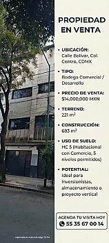 Venta de BODEGA  con Vialidades a unos metros